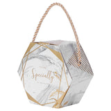 10 Set Candy Boxes Bags Hexagonal Chocolate Gift Boxes with Ropes for Wedding SuppliesMarble