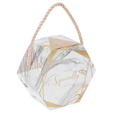 10 Set Candy Boxes Bags Hexagonal Chocolate Gift Boxes with Ropes for Wedding SuppliesMarble