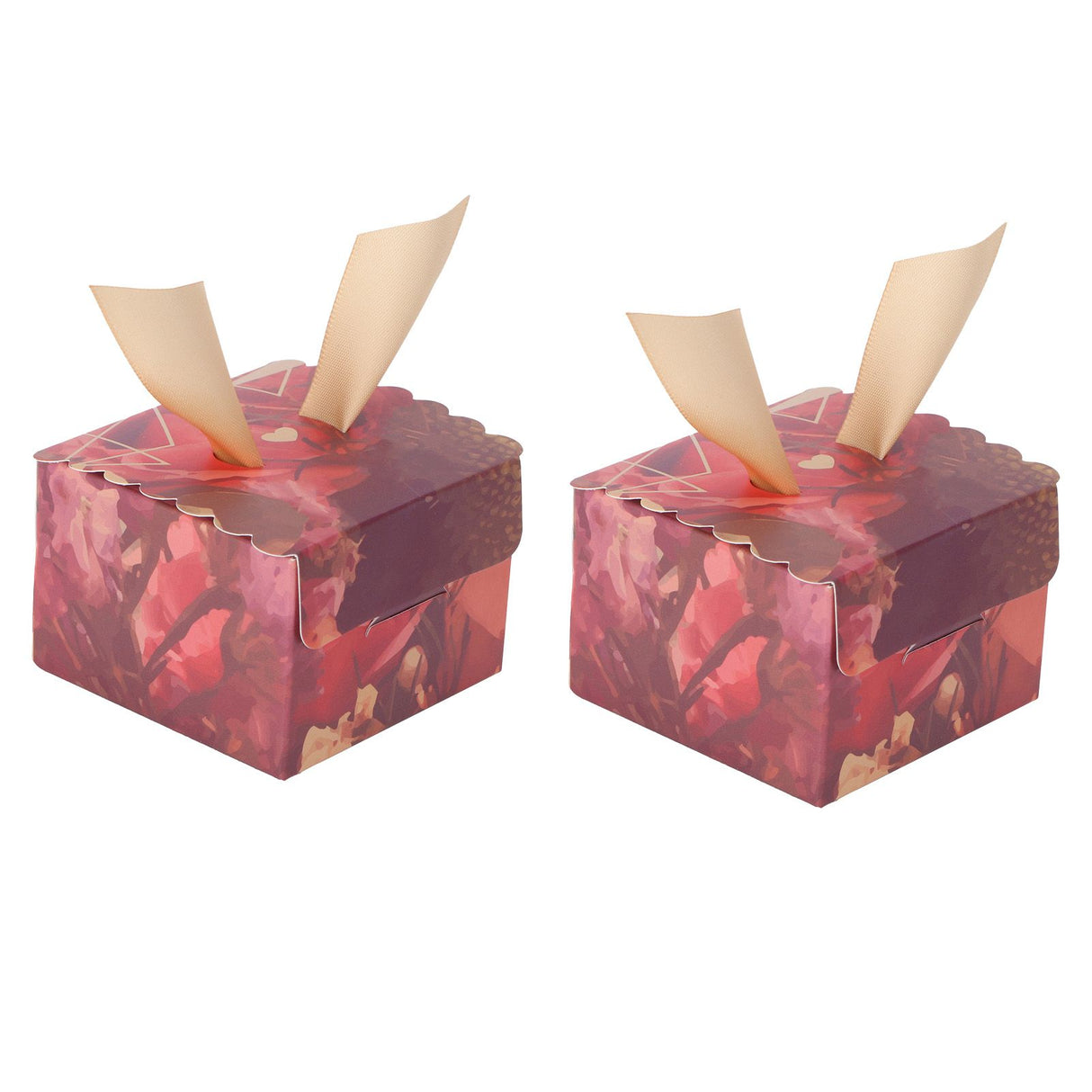 25 Sets Gift Candy Box for Party Christmas Birthdays European Weddings SuppliesEuropean Retro Flower Pattern(Golden Wing) S