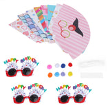 Birthday Funny Glasses and Foldable Party Cone Hats Birthday Supplies for Kids Adults