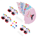 Birthday Funny Glasses and Foldable Party Cone Hats Birthday Supplies for Kids Adults - Top-Down View