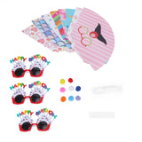 Birthday Funny Glasses and Foldable Party Cone Hats Birthday Supplies for Kids Adults
