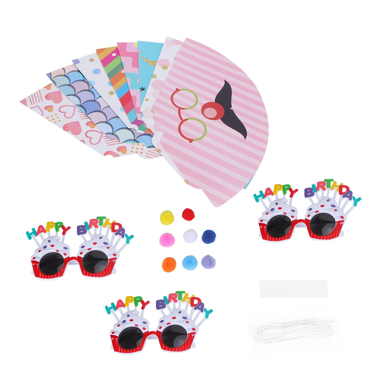 Birthday Funny Glasses and Foldable Party Cone Hats Birthday Supplies for Kids Adults