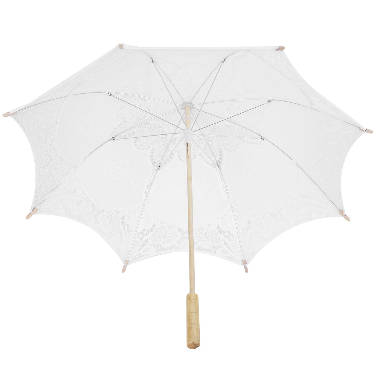 Lace Umbrella Wedding Bridal Parasol Umbrella for Photography Props Wedding SuppliesL White