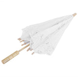 Lace Umbrella Wedding Bridal Parasol Umbrella for Photography Props Wedding SuppliesL White - Side View