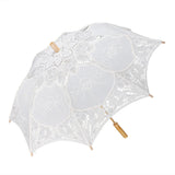 Lace Umbrella Wedding Bridal Parasol Umbrella for Photography Props Wedding SuppliesL White - Top-Down View