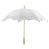 Lace Umbrella Wedding Bridal Parasol Umbrella for Photography Props Wedding SuppliesL White - 45-Degree Angle