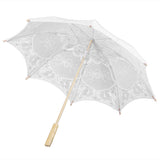 Lace Umbrella Wedding Bridal Parasol Umbrella for Photography Props Wedding SuppliesL White - Close-Up Angle