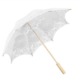 Lace Umbrella Wedding Bridal Parasol Umbrella for Photography Props Wedding SuppliesL White - Low Angle