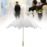 Lace Umbrella Wedding Bridal Parasol Umbrella for Photography Props Wedding SuppliesL White - Extra Image