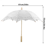 Lace Umbrella Wedding Bridal Parasol Umbrella for Photography Props Wedding SuppliesL White