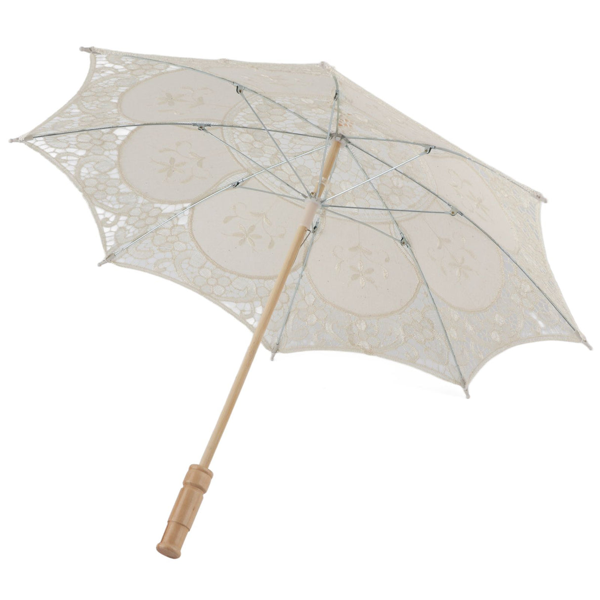 Lace Umbrella Wedding Bridal Parasol Umbrella for Photography Props Wedding SuppliesL Beige