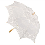 Lace Umbrella Wedding Bridal Parasol Umbrella for Photography Props Wedding SuppliesL Beige - 45-Degree Angle