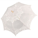 Lace Umbrella Wedding Bridal Parasol Umbrella for Photography Props Wedding SuppliesL Beige - Close-Up Angle