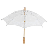 Lace Umbrella Wedding Bridal Parasol Umbrella for Photography Props Wedding SuppliesS White - Front View