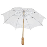 Lace Umbrella Wedding Bridal Parasol Umbrella for Photography Props Wedding SuppliesS White - 45-Degree Angle