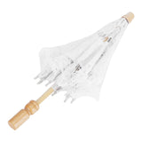 Lace Umbrella Wedding Bridal Parasol Umbrella for Photography Props Wedding SuppliesS White - Rear View