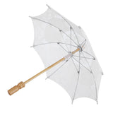 Lace Umbrella Wedding Bridal Parasol Umbrella for Photography Props Wedding SuppliesS White - Close-Up Angle