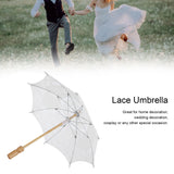Lace Umbrella Wedding Bridal Parasol Umbrella for Photography Props Wedding SuppliesS White - Extra Image