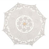 Lace Umbrella Wedding Bridal Parasol Umbrella for Photography Props Wedding SuppliesS Beige - Side View