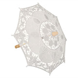 Lace Umbrella Wedding Bridal Parasol Umbrella for Photography Props Wedding SuppliesS Beige - 45-Degree Angle