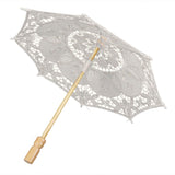 Lace Umbrella Wedding Bridal Parasol Umbrella for Photography Props Wedding SuppliesS Beige - Rear View