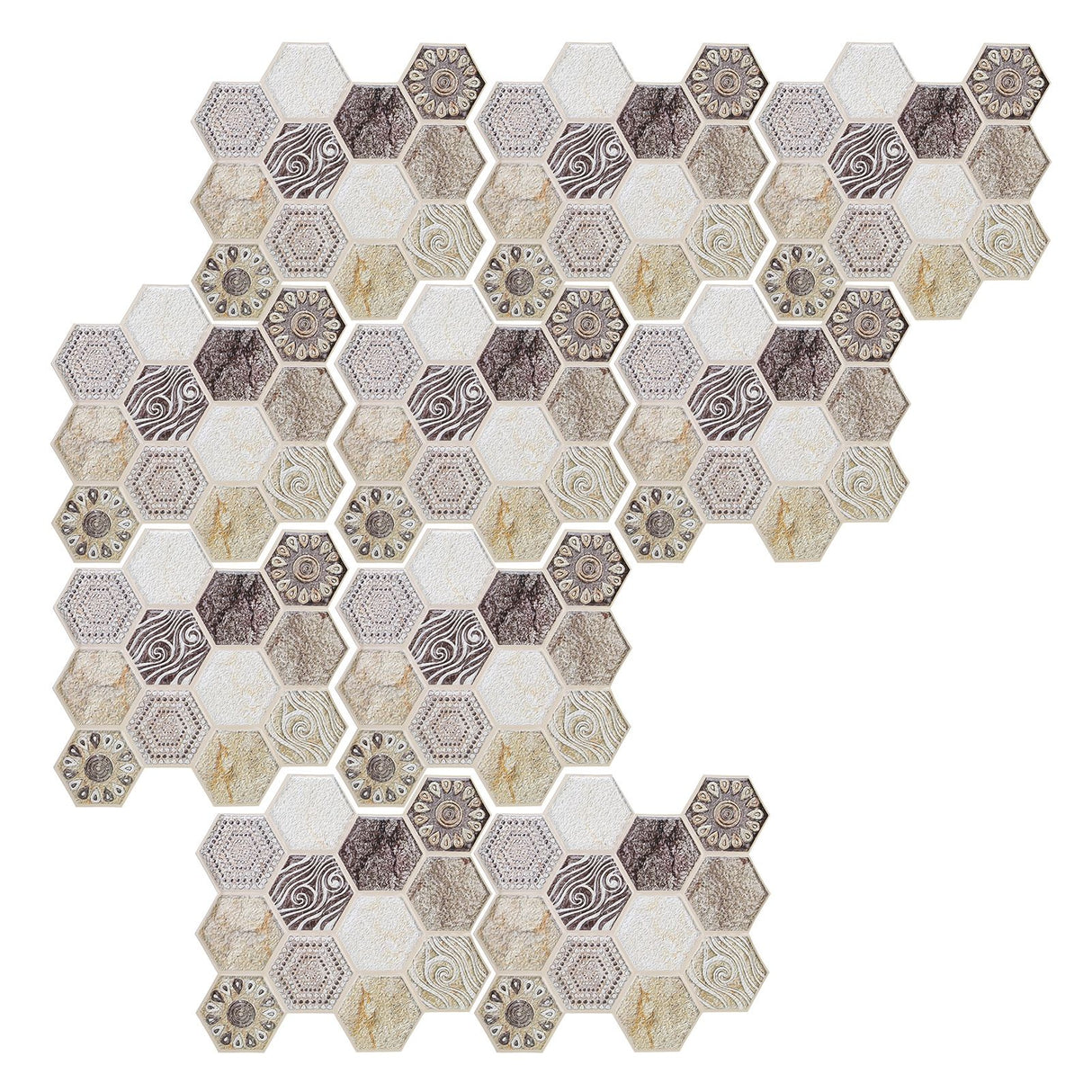10Pcs Self Adhesive Sticker Background PVC Wall Decal Tile Sticker Home Decoration