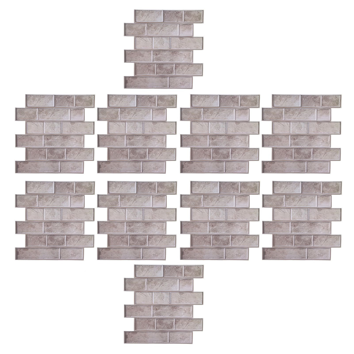 10Pcs Wall Sticker Self-Adhesive Wallpaper 3-Dimensional Ceramic Tile Stickers Decoration