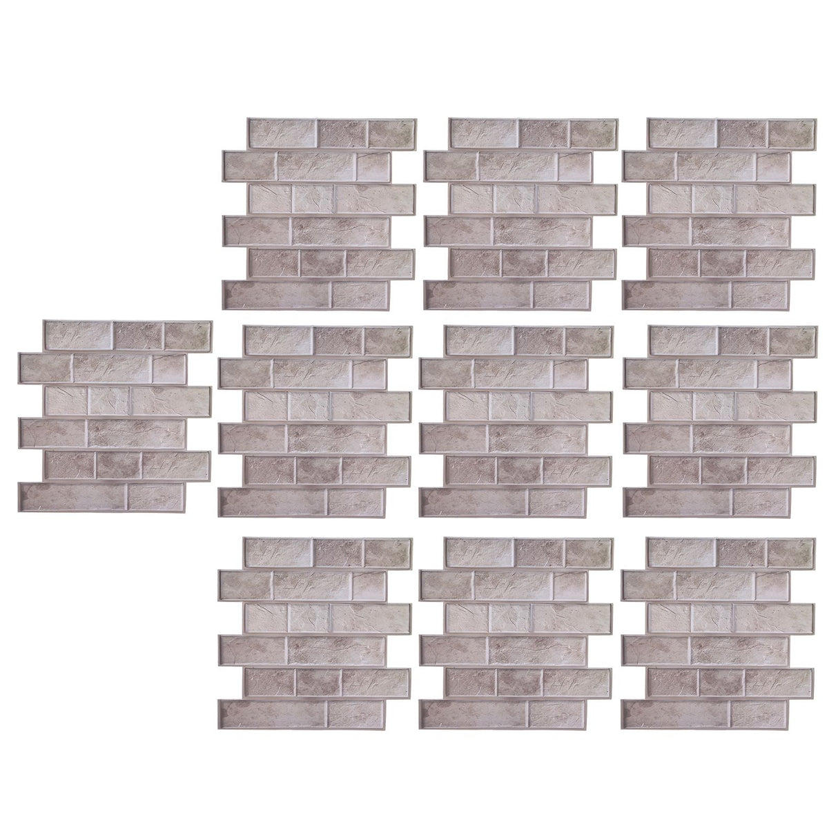 10Pcs Wall Sticker Self-Adhesive Wallpaper 3-Dimensional Ceramic Tile Stickers Decoration