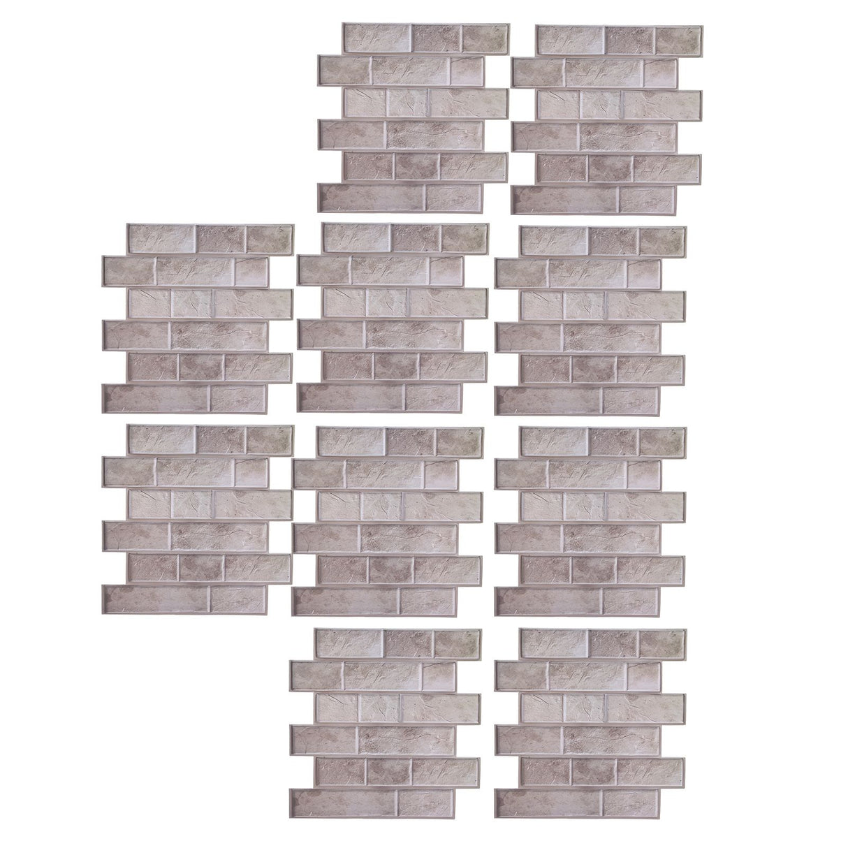 10Pcs Wall Sticker Self-Adhesive Wallpaper 3-Dimensional Ceramic Tile Stickers Decoration