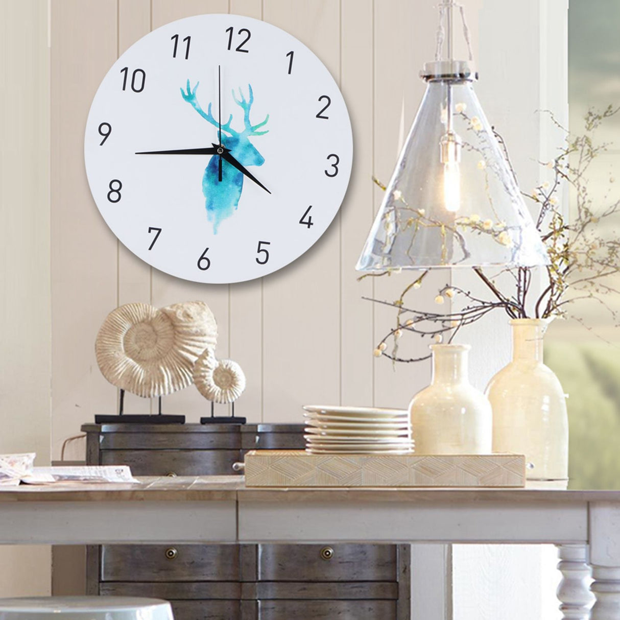 29CM Retro European Style Wall Clock Silent Non Ticking Clock for Living Room Bedroom Decor