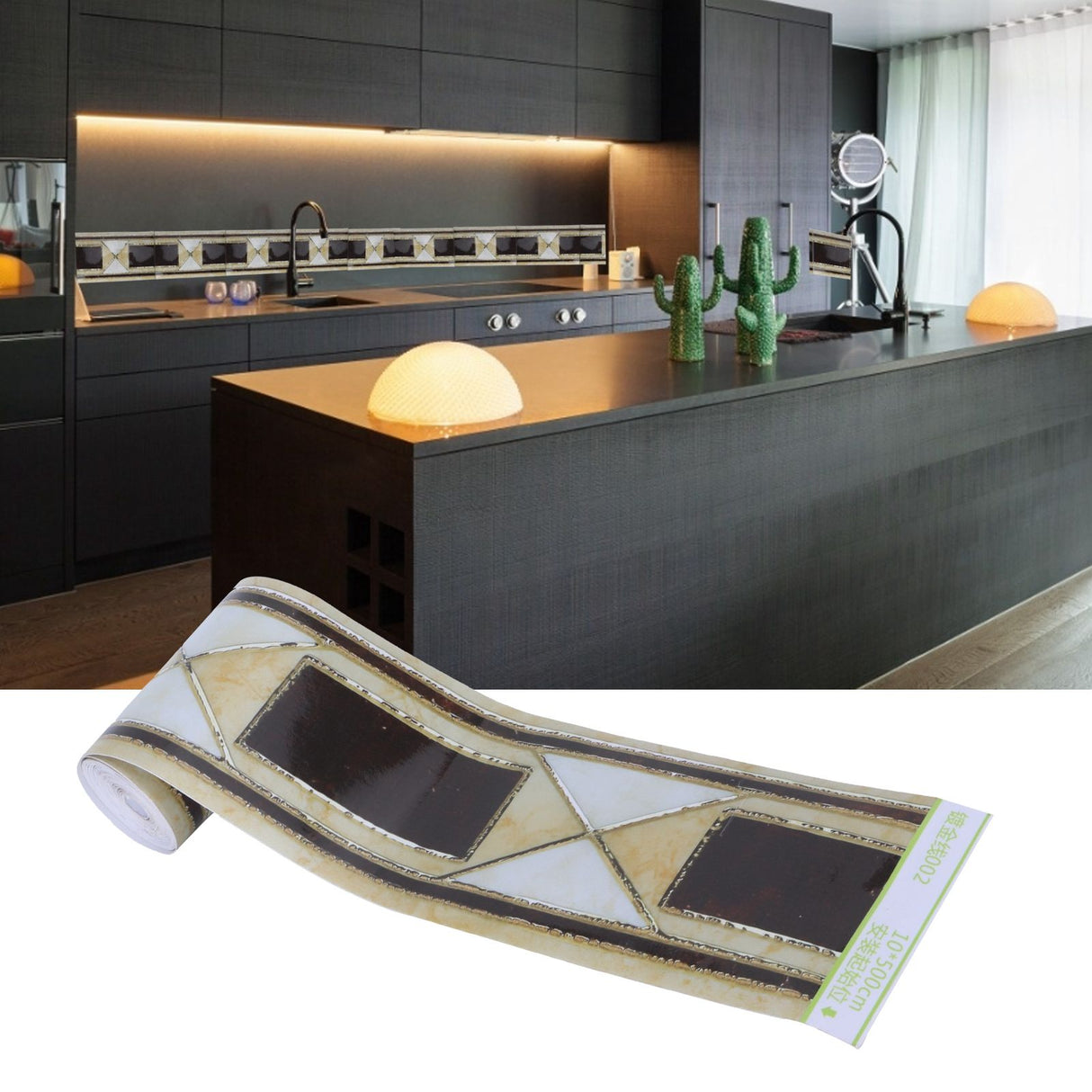 Wallpaper Border Trim Self Adhesive Wall Art Sticker Waist Line Border Kitchen Bathroom Decor
