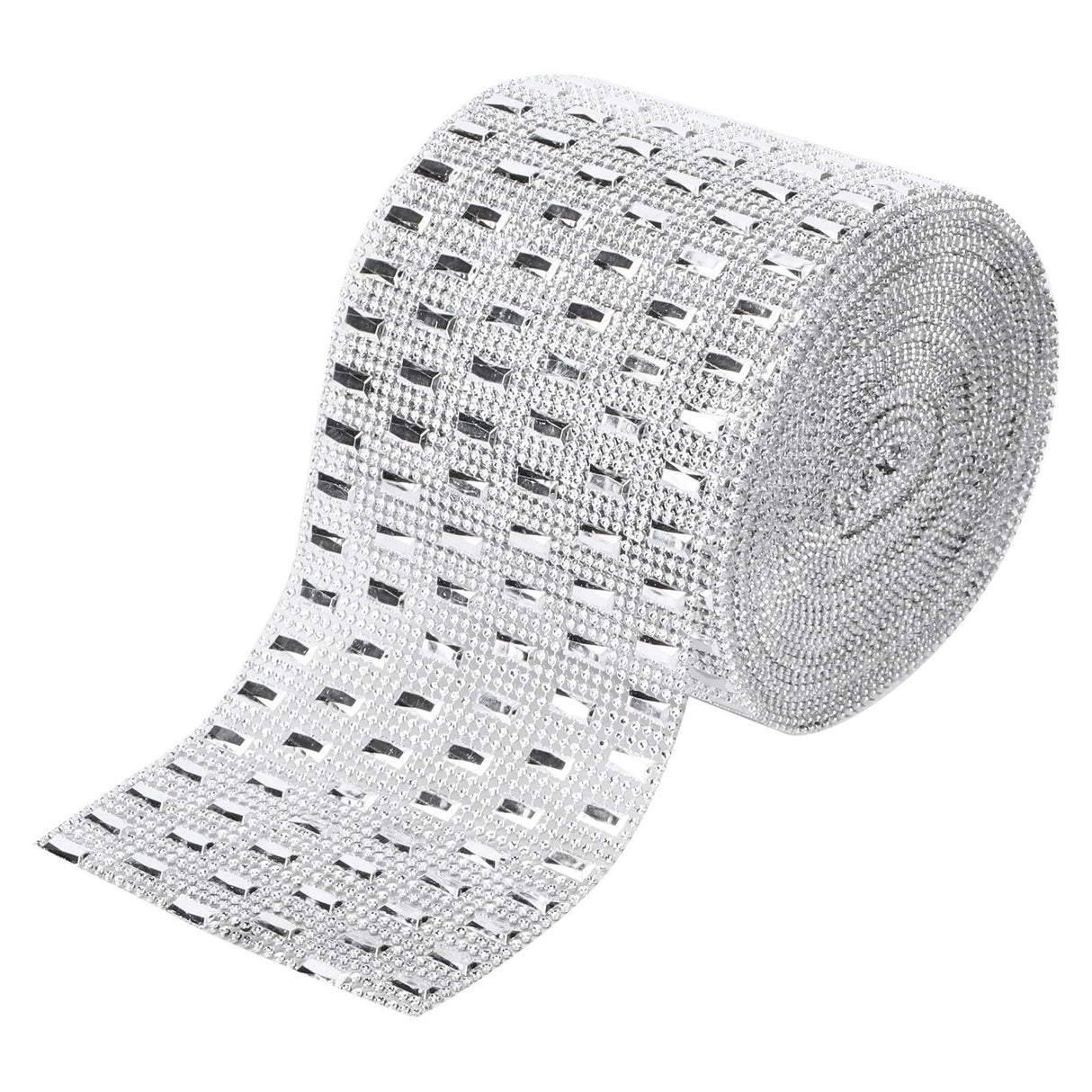Plastic Imitation Diamonds Hollow Mesh Rhinestones Ribbon Wrap for Wedding Decor DIY Clothing