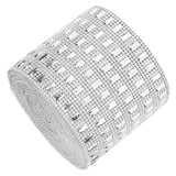 Plastic Imitation Diamonds Hollow Mesh Rhinestones Ribbon Wrap for Wedding Decor DIY Clothing