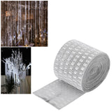 Plastic Imitation Diamonds Hollow Mesh Rhinestones Ribbon Wrap for Wedding Decor DIY Clothing - Extra Image