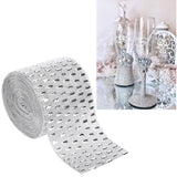 Plastic Imitation Diamonds Hollow Mesh Rhinestones Ribbon Wrap for Wedding Decor DIY Clothing