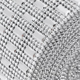 Plastic Imitation Diamonds Hollow Mesh Rhinestones Ribbon Wrap for Wedding Decor DIY Clothing