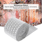Plastic Imitation Diamonds Hollow Mesh Rhinestones Ribbon Wrap for Wedding Decor DIY Clothing