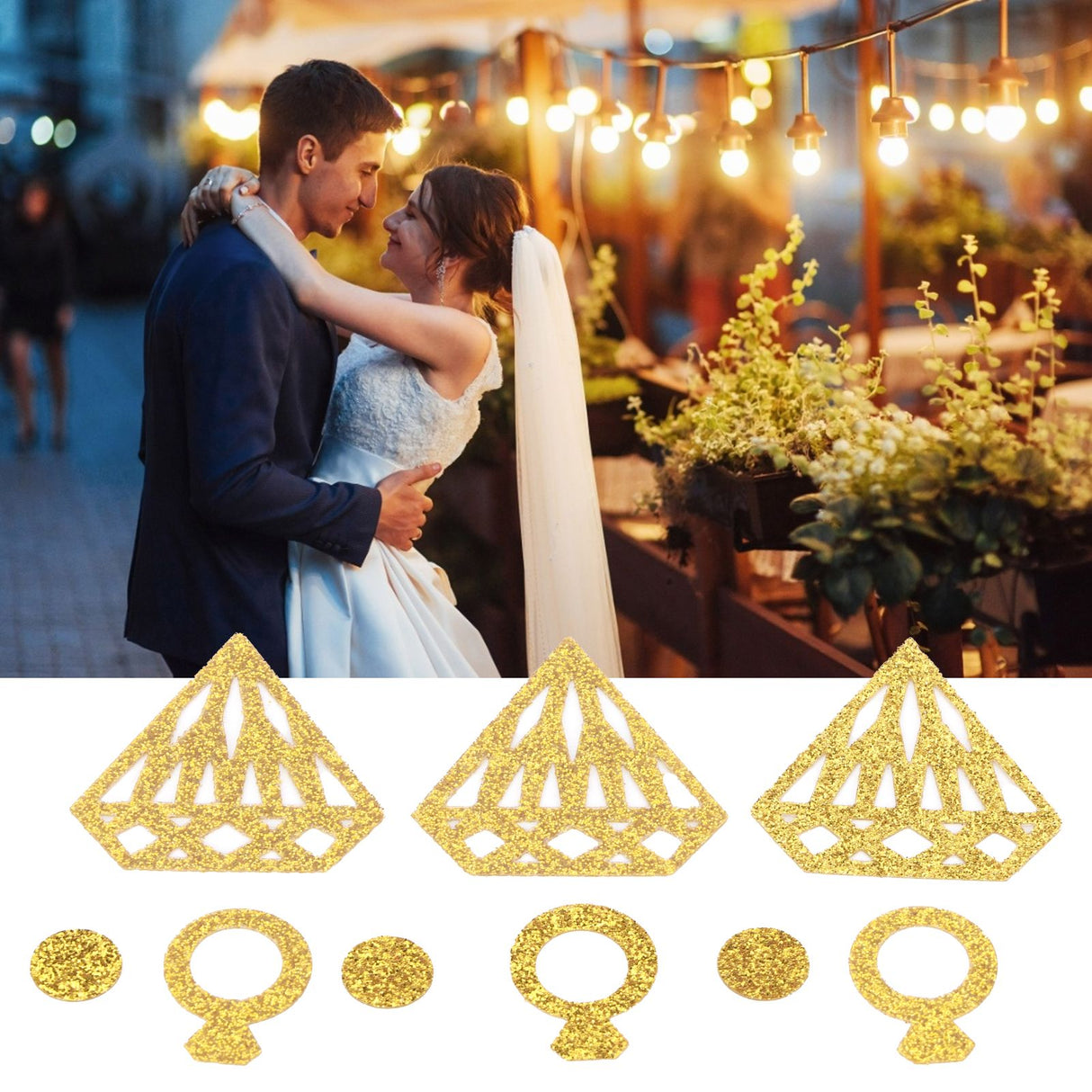 Diamond Ring Shape Sequin Confetti for Engagement Party Wedding Party Decoration