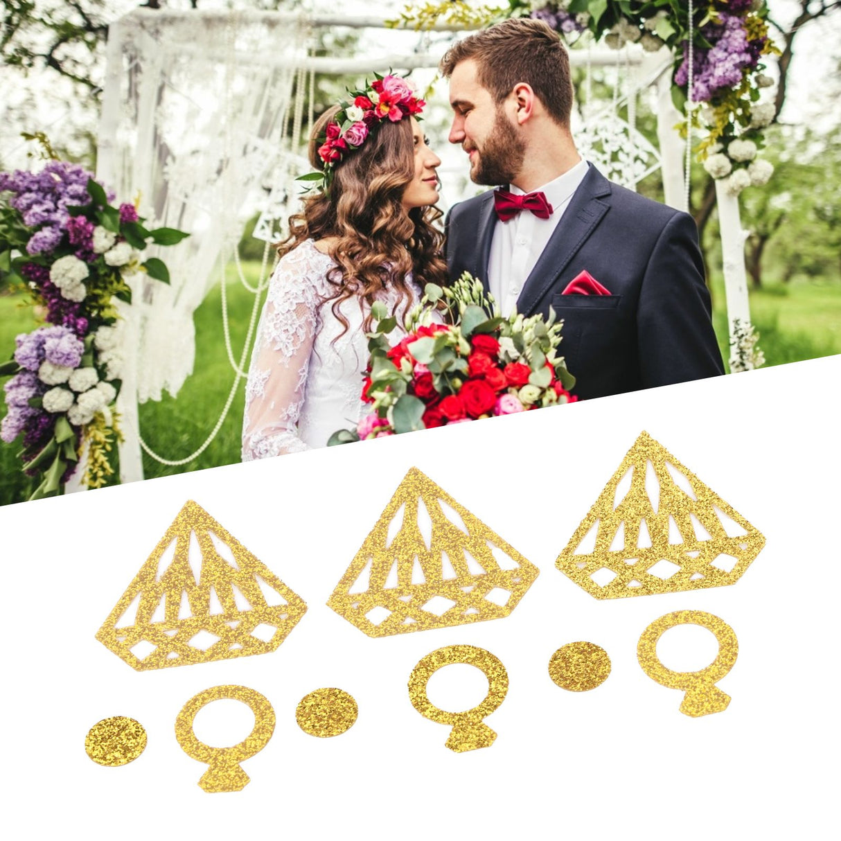 Diamond Ring Shape Sequin Confetti for Engagement Party Wedding Party Decoration