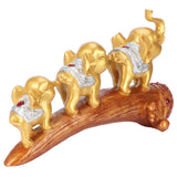 Elephant Statue Sculpture Innovative Synthetic Resin Ornaments Desktop Furnishing Gold - Front View