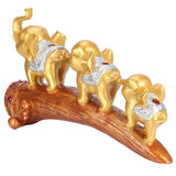Elephant Statue Sculpture Innovative Synthetic Resin Ornaments Desktop Furnishing Gold - Rear View