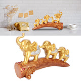 Elephant Statue Sculpture Innovative Synthetic Resin Ornaments Desktop Furnishing Gold