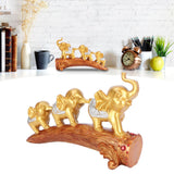 Elephant Statue Sculpture Innovative Synthetic Resin Ornaments Desktop Furnishing Gold - Extra Image