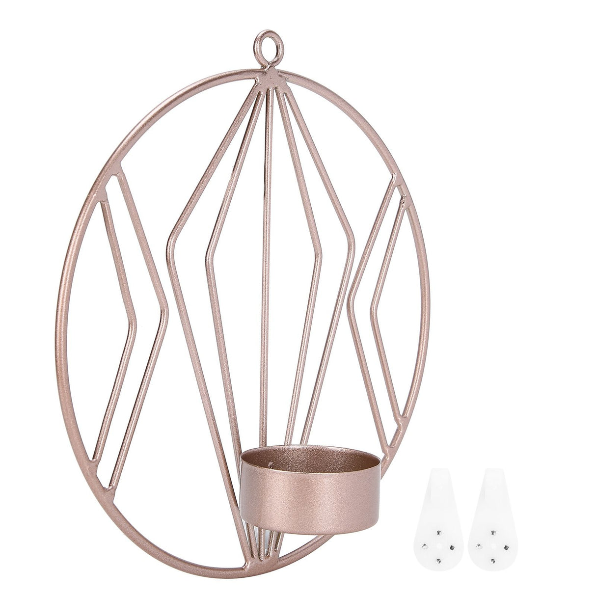 Candle Holder Innovative Geometric Round Wall Mounted Candlestick Ornament Rose Gold