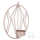 Candle Holder Innovative Geometric Round Wall Mounted Candlestick Ornament Rose Gold