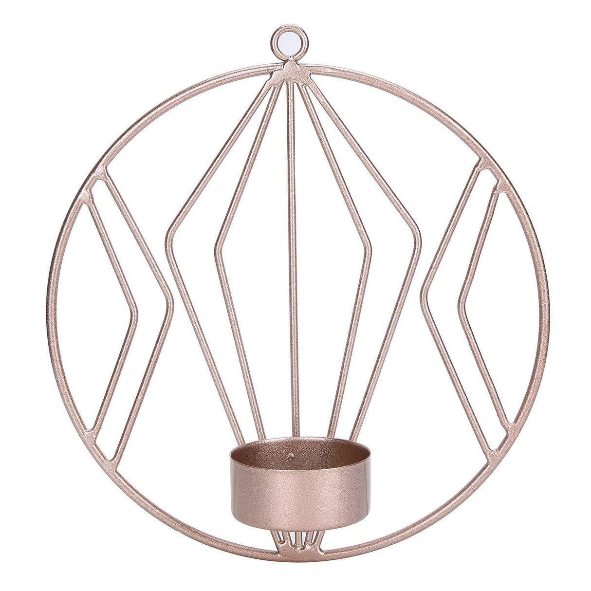 Candle Holder Innovative Geometric Round Wall Mounted Candlestick Ornament Rose Gold