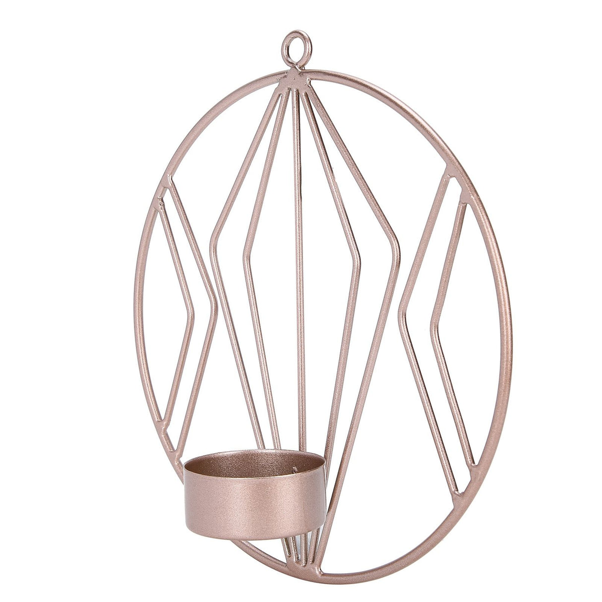 Candle Holder Innovative Geometric Round Wall Mounted Candlestick Ornament Rose Gold