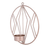 Candle Holder Innovative Geometric Round Wall Mounted Candlestick Ornament Rose Gold