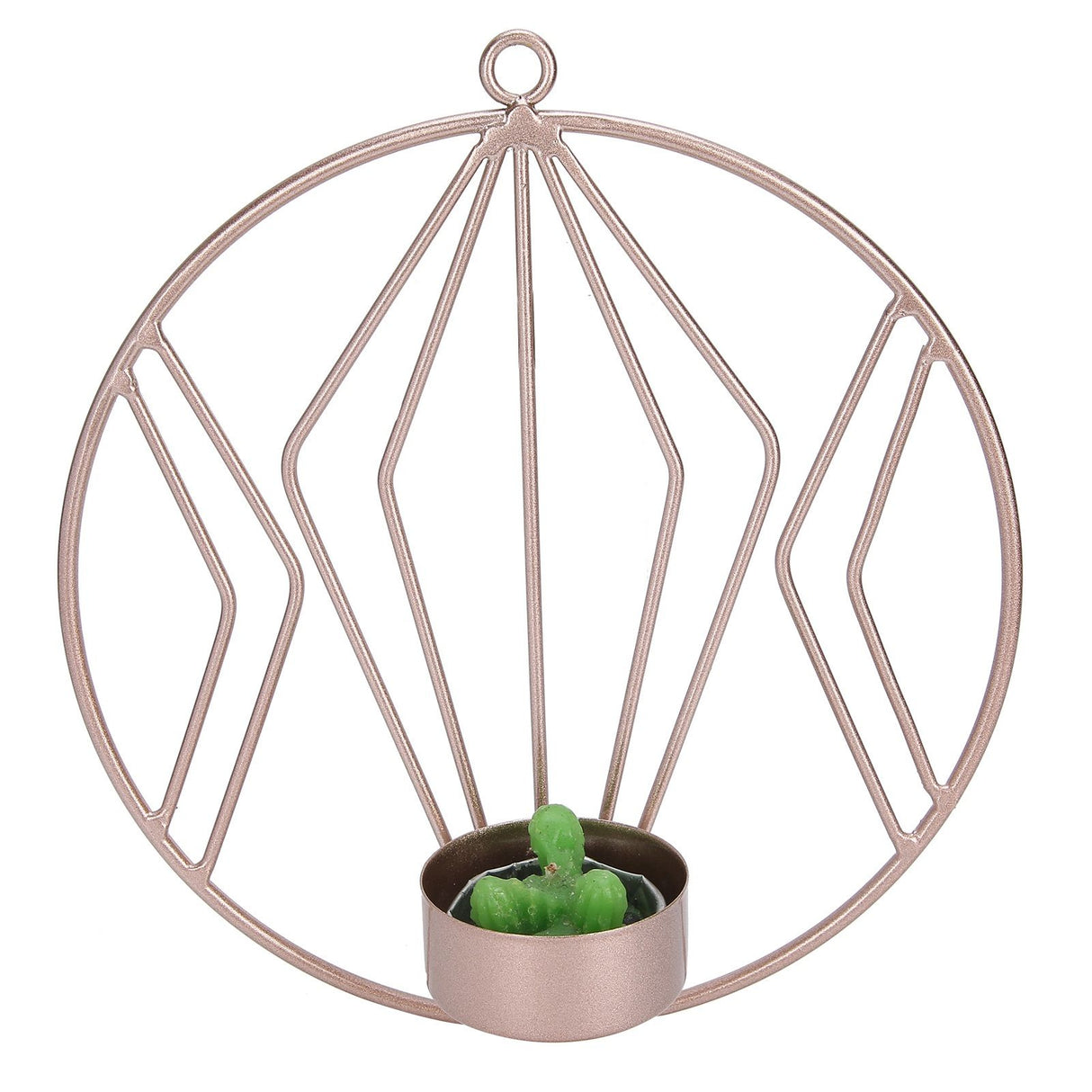 Candle Holder Innovative Geometric Round Wall Mounted Candlestick Ornament Rose Gold